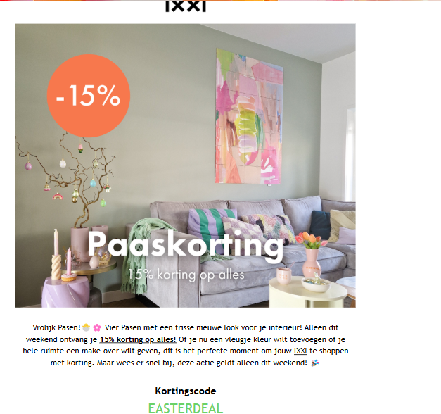 ixxi: 15% korting op alle ixxi's