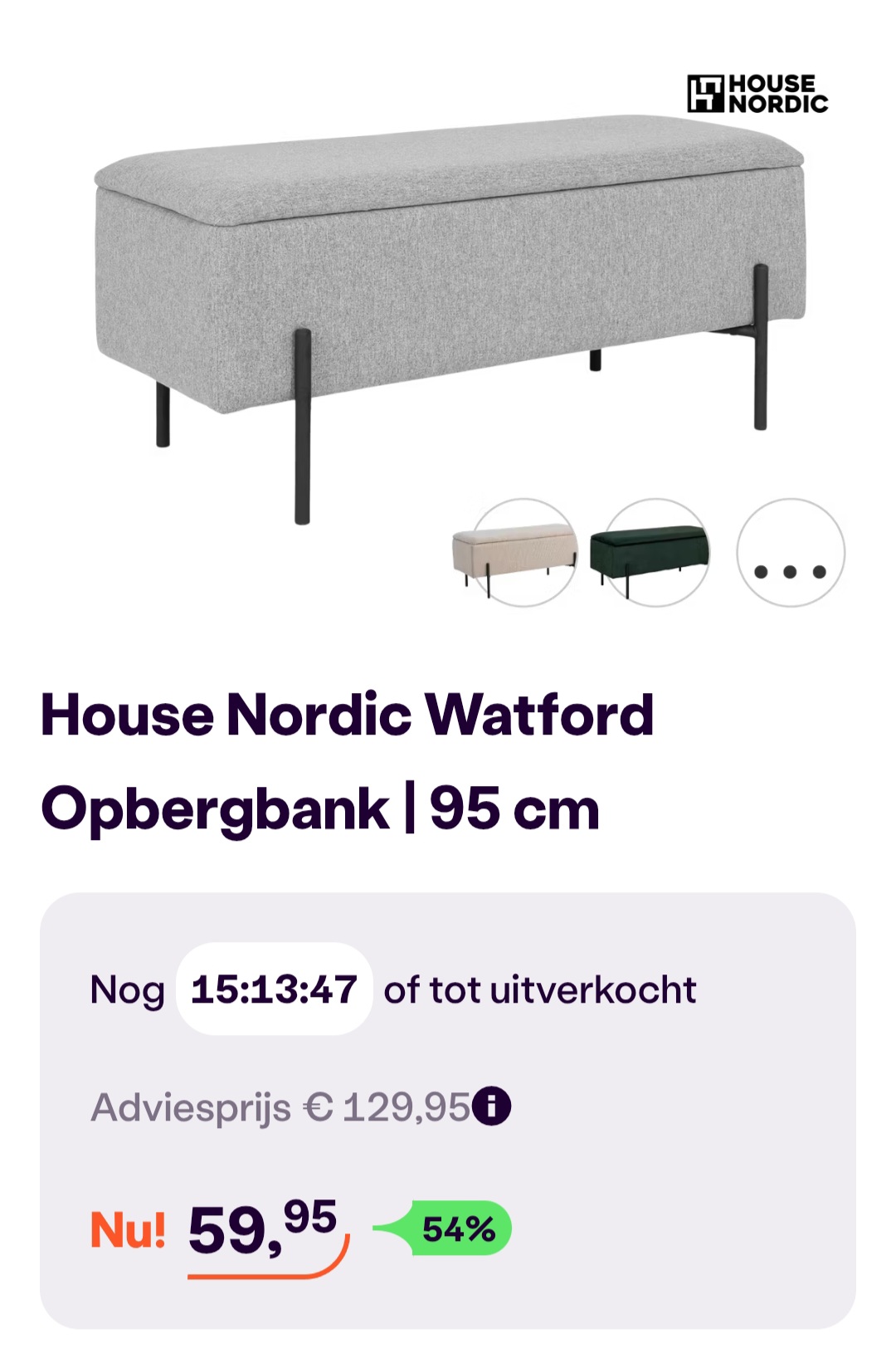 House nordic watford opbergbank -54% bij ibood.com
