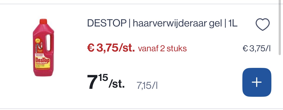 Destop haarverwijderaar gel 1L -50%