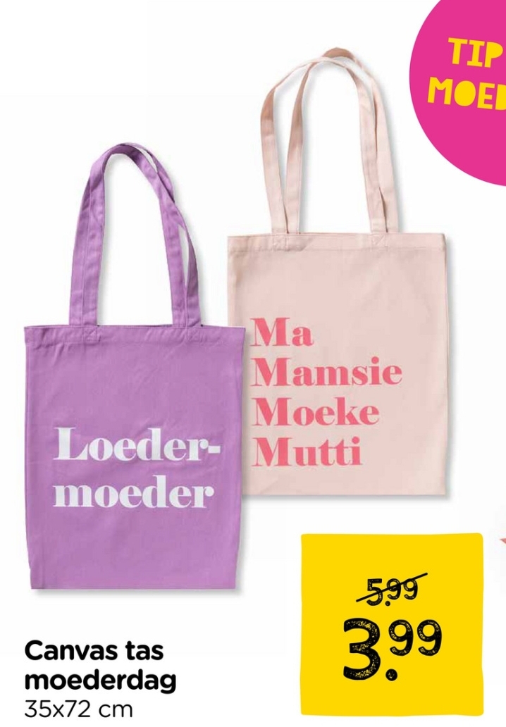 Canvas tas voor Moederdag bij Xenos