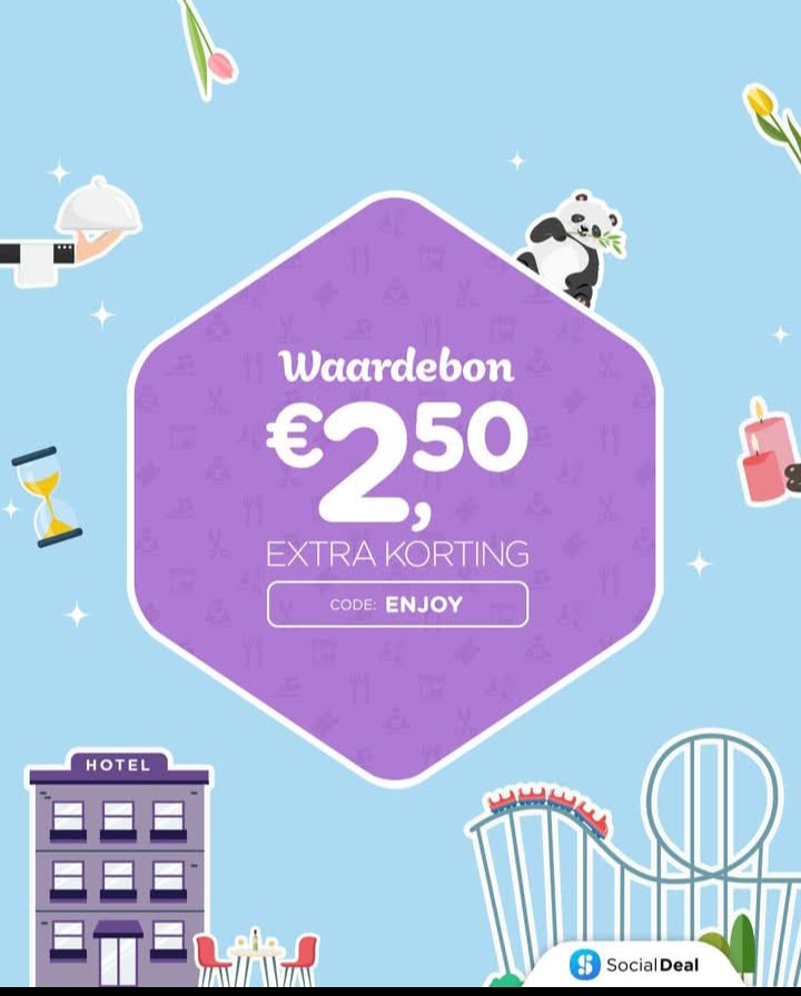€2,50 EXTRA KORTING bij Social Deal! 🌞