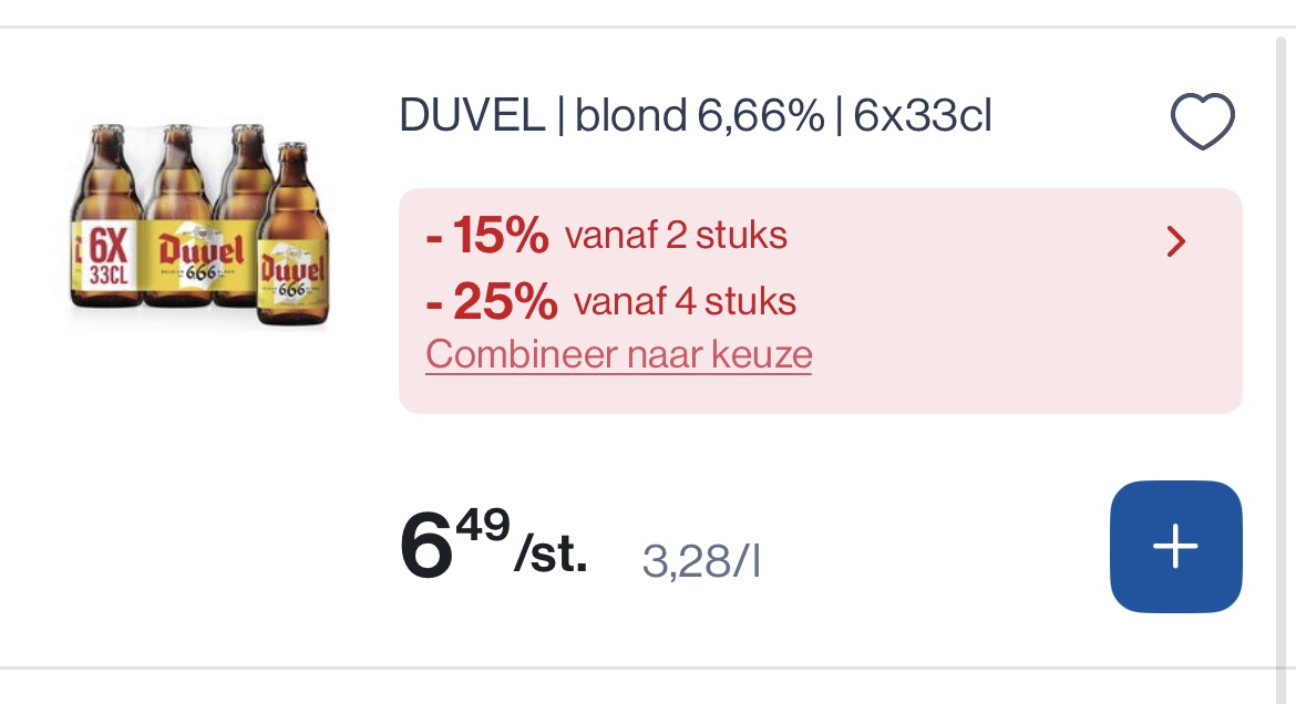 Verschillende bieren in promo tot -25% extra