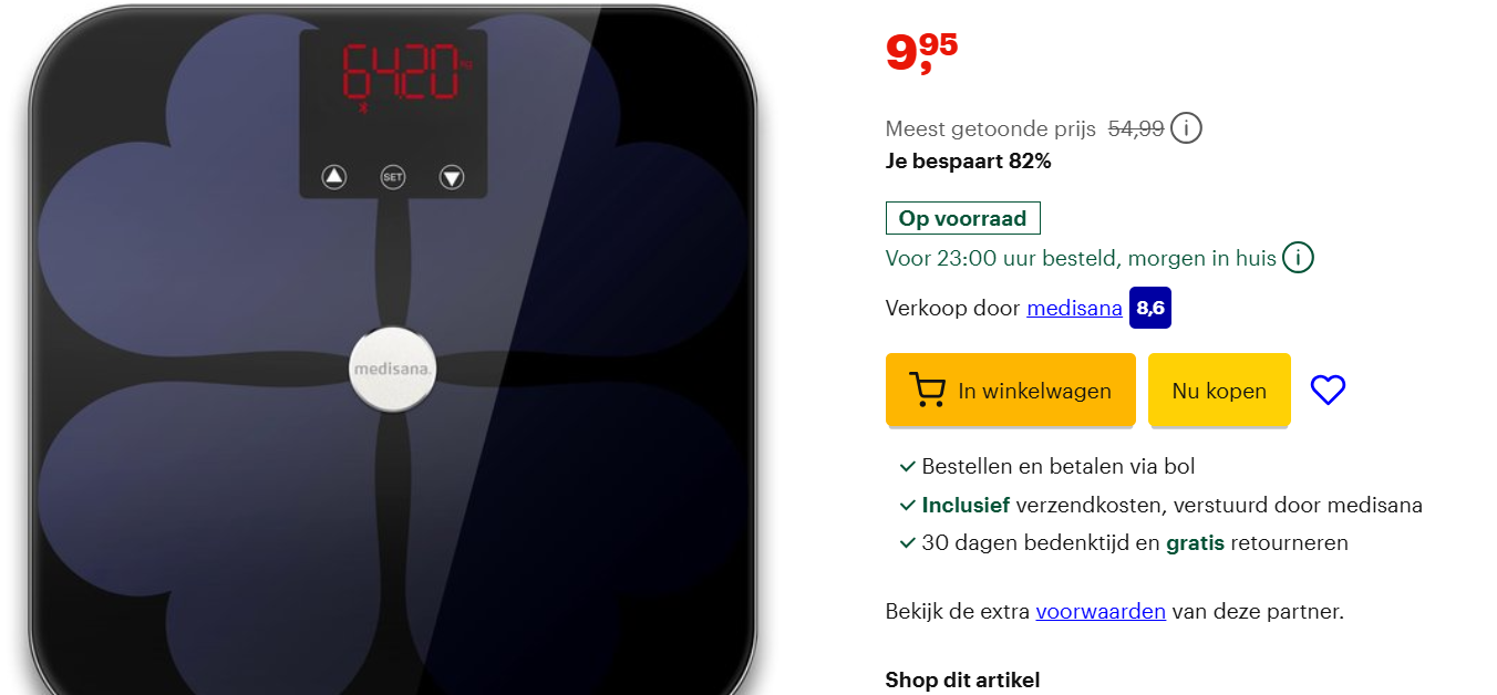 Weegschaal Medisana bij bol