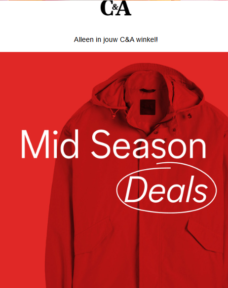 C&A: Mid season tot -50% in de winkels