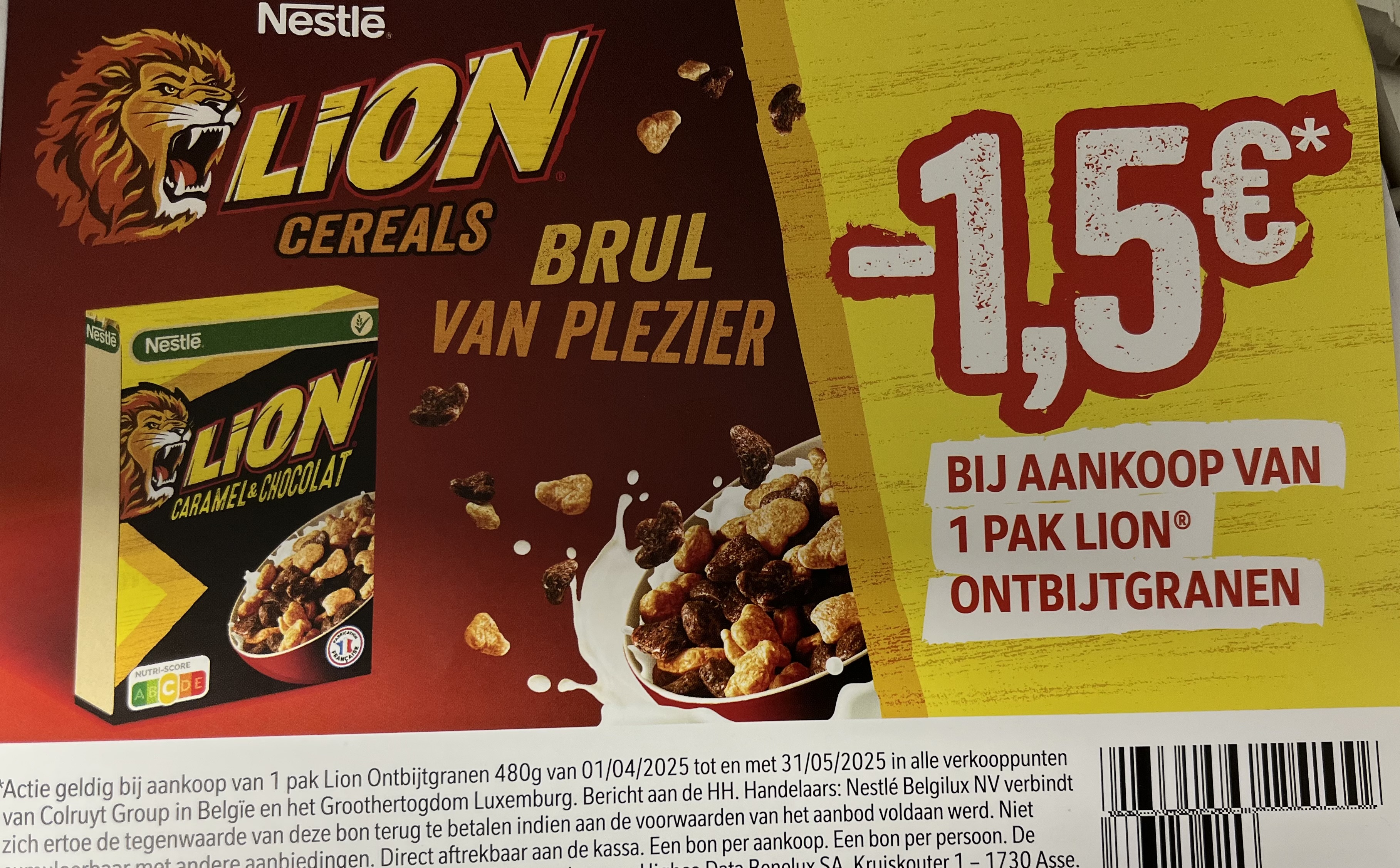 Coupon voor lion ontbijtgranen -1,50€