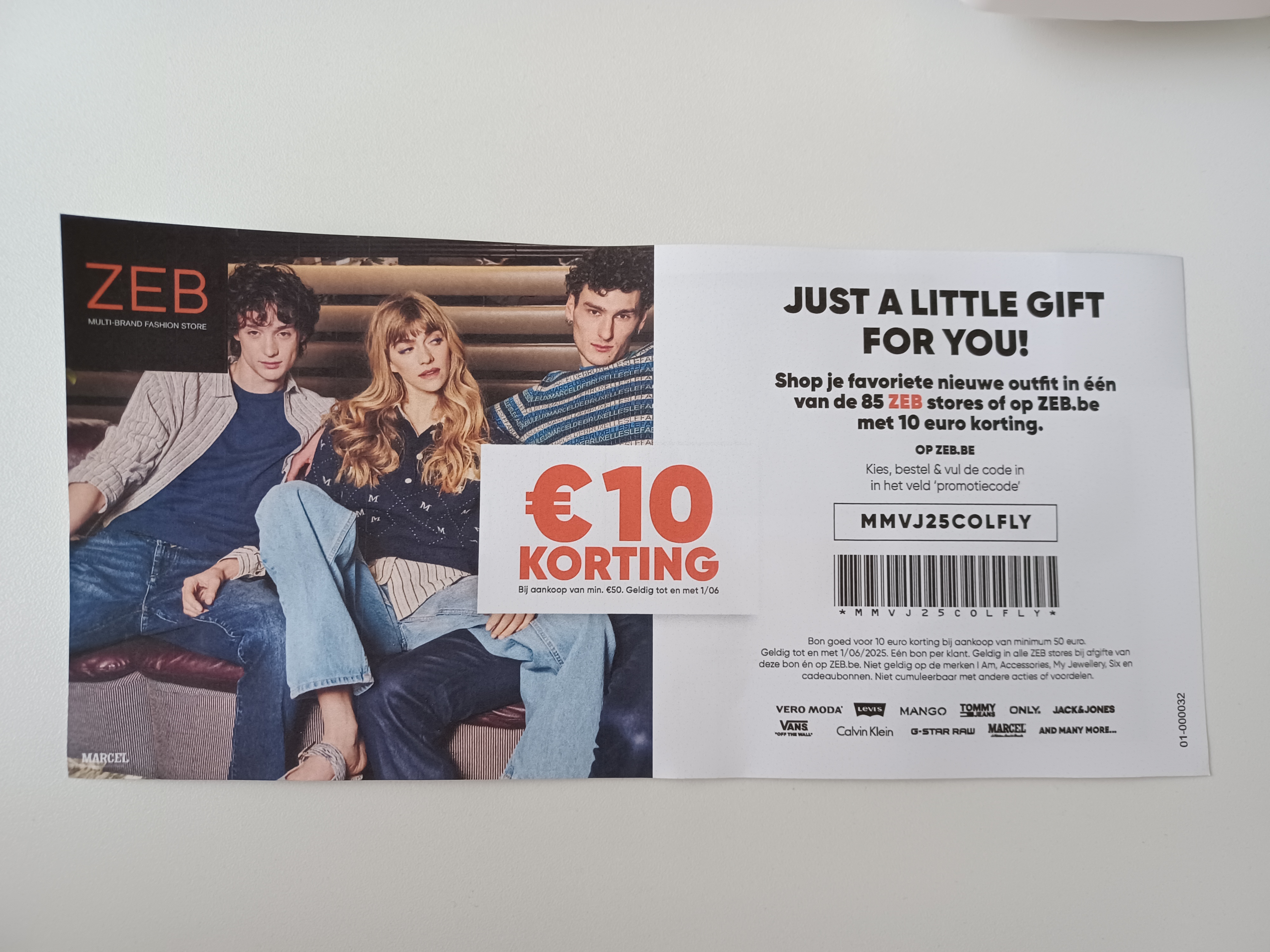 €10 korting bij aankoop van €50 bij ZEB