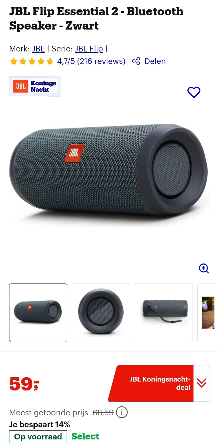 JBL Flip Essential 2 Bluetooth Speaker -14%