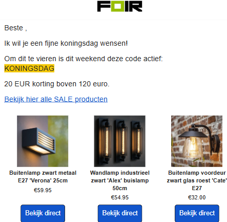 €20 korting bij foir.nl