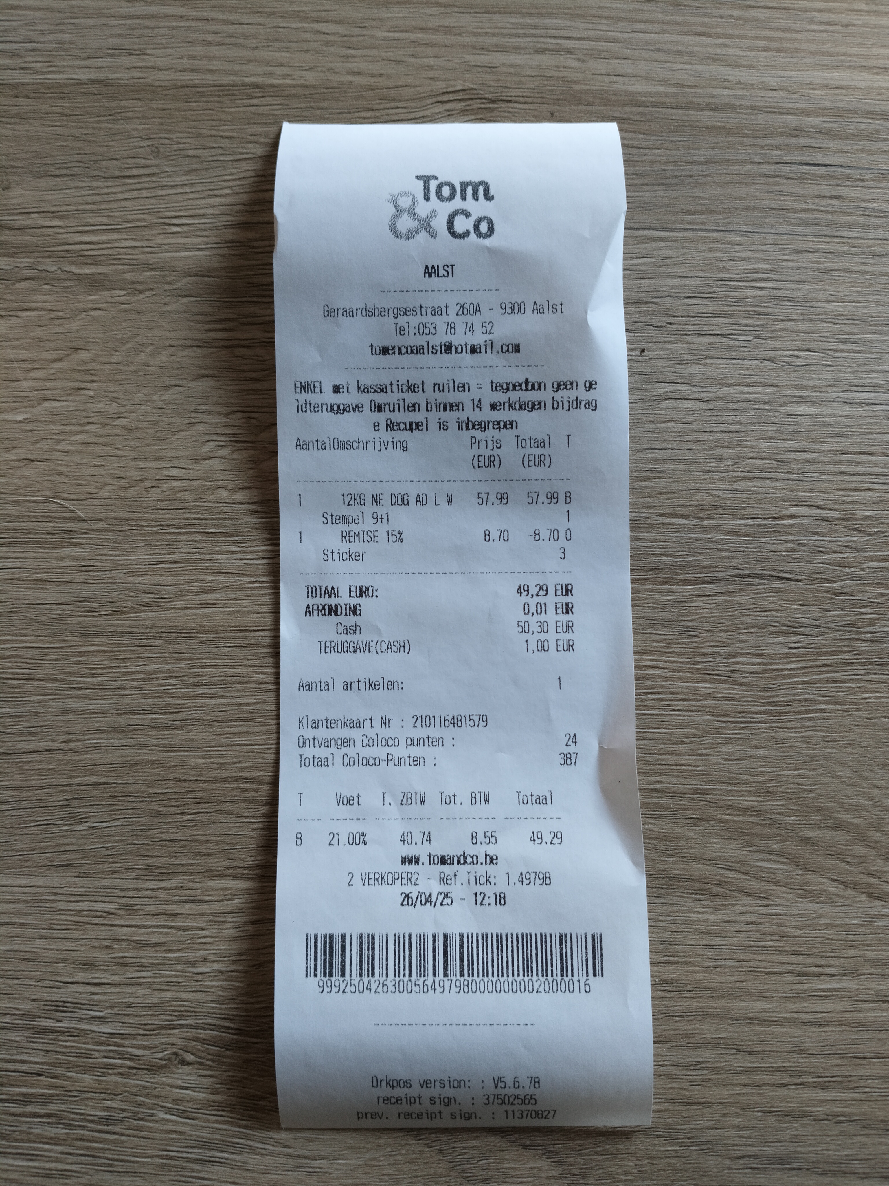 Tom en Co 15%
