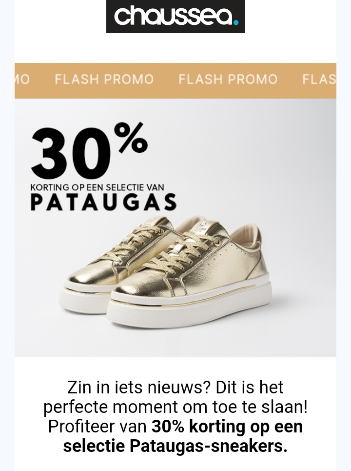30% korting op een selectie Pataugas-sneakers bij Chaussea