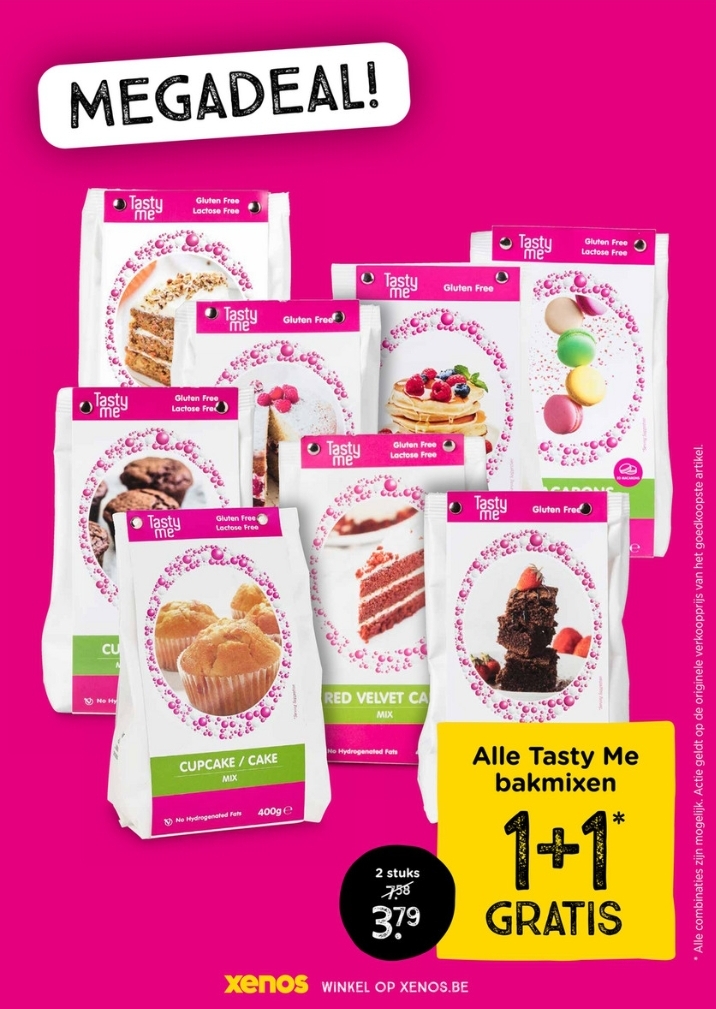 Tasty Me bakmixen 1+1 gratis bij Xenos