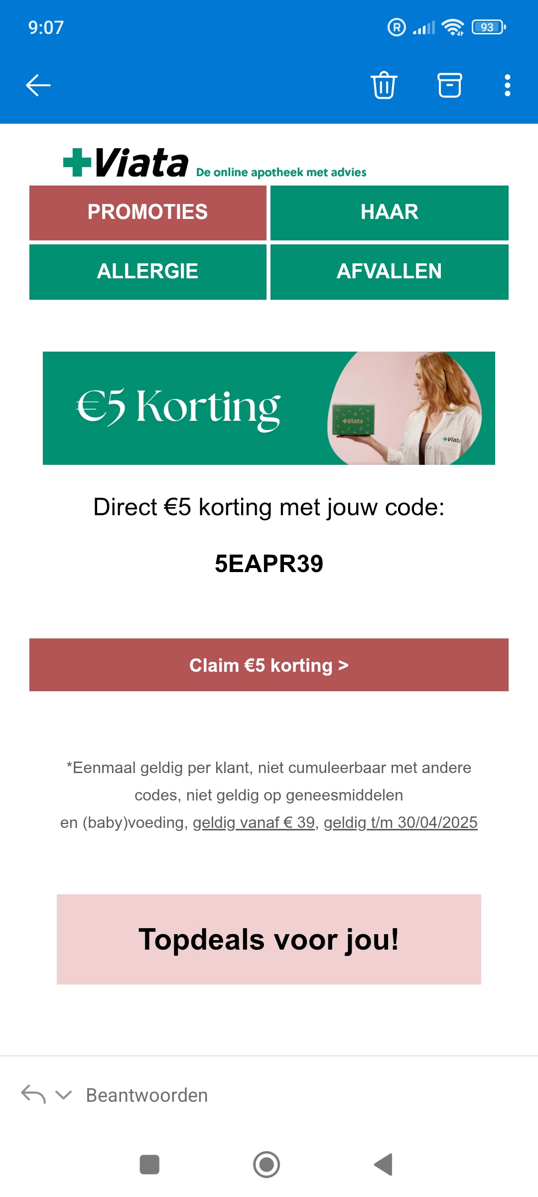 Viata: €5 korting