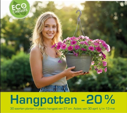 Hangpotten -20% bij Genker plantencentrum