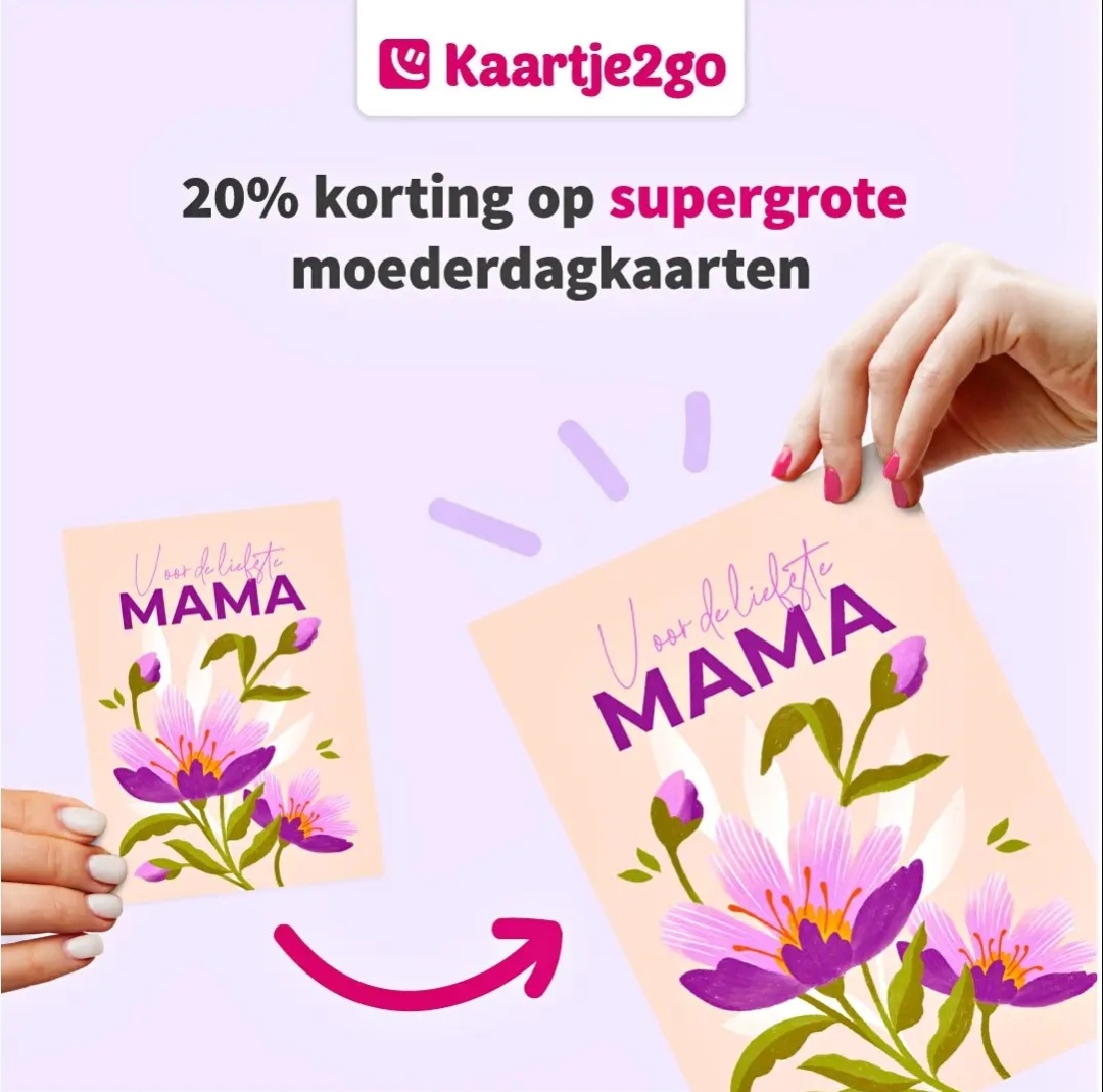 -20% op (super) grote Moederdag kaarten