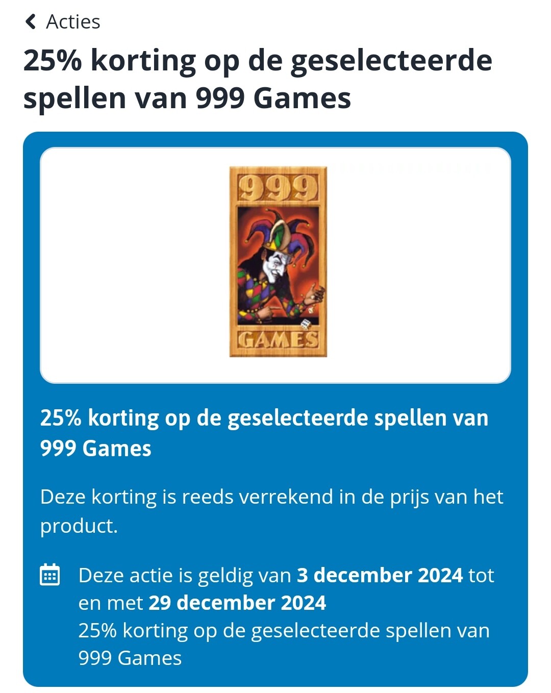 -25% op 999 Games bij Toychamp 👍