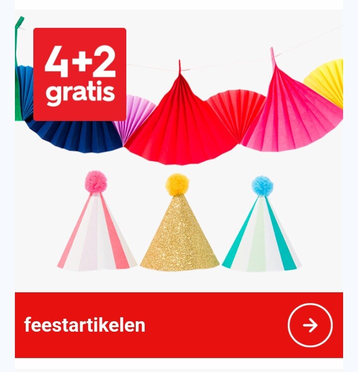 feestartikelen 4+2 gratis