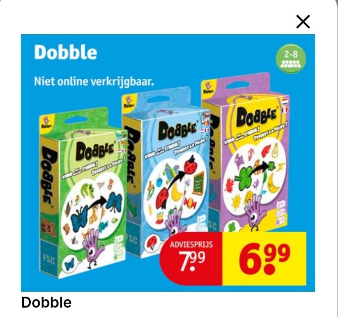 Dobble €6,99 bij Kruidvat