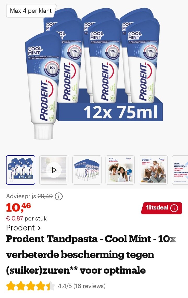 Prodent Tandpasta Cool Mint