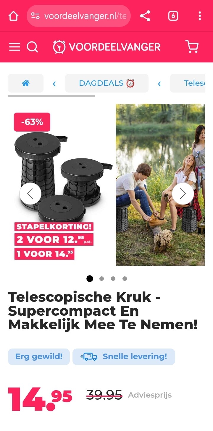 Telescopische Kruk - Supercompact En Makkelijk Mee Te Nemen! -63%