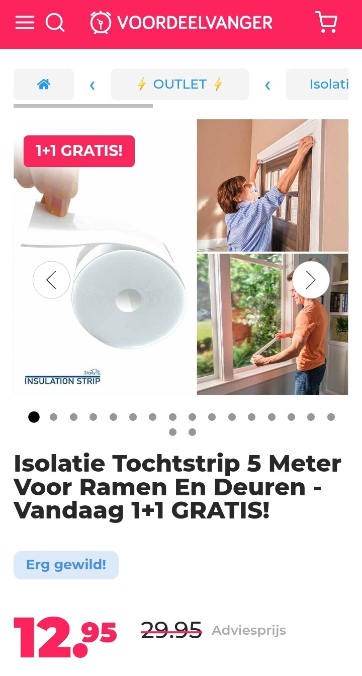 Isolatie Tochtstrip 5 Meter Voor Ramen En Deuren - Vandaag 1+1 GRATIS! -57%