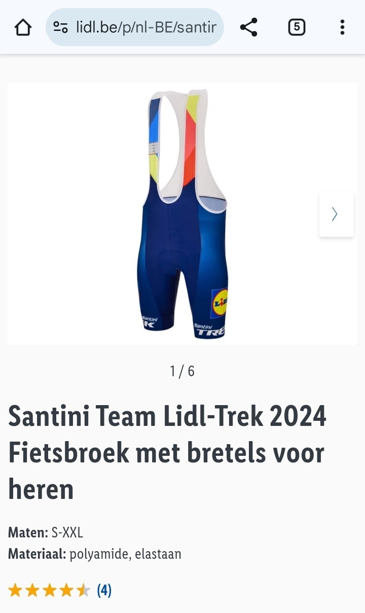 Santini Team Lidl-Trek 2024 Fietsbroek met bretels voor heren -45%