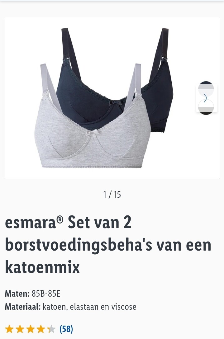esmara® Set van 2 borstvoedingsbeha's -66% bij lidl.be