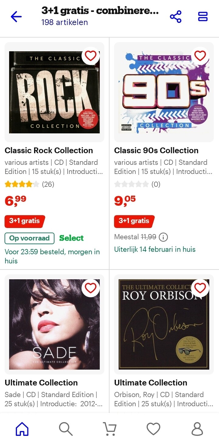 Cd's 3 + 1 gratis