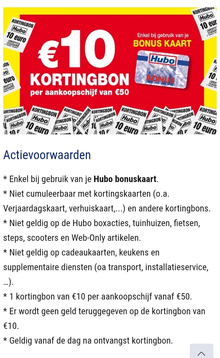 €10 kortingsbon Hubo