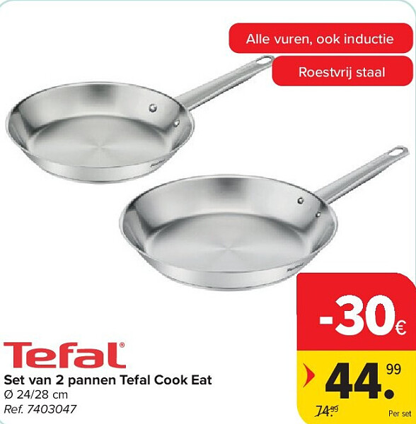 Set van 2 pannen Tefal Cook Eat