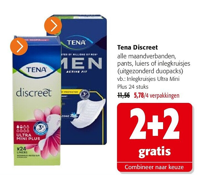 Tena Discreet Inlegkruisjes Ultra Mini Plus 24 stuks