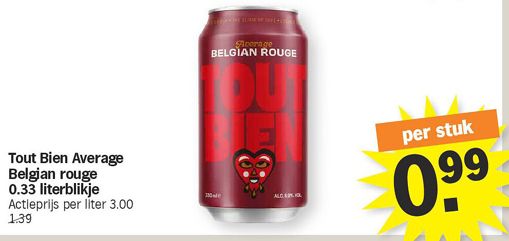 Tout Bien Average Belgian rouge 0.33 literblikje