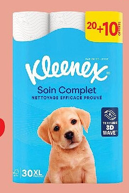Papier toilette Kleenex Soin Complet, lot de 30 rouleaux