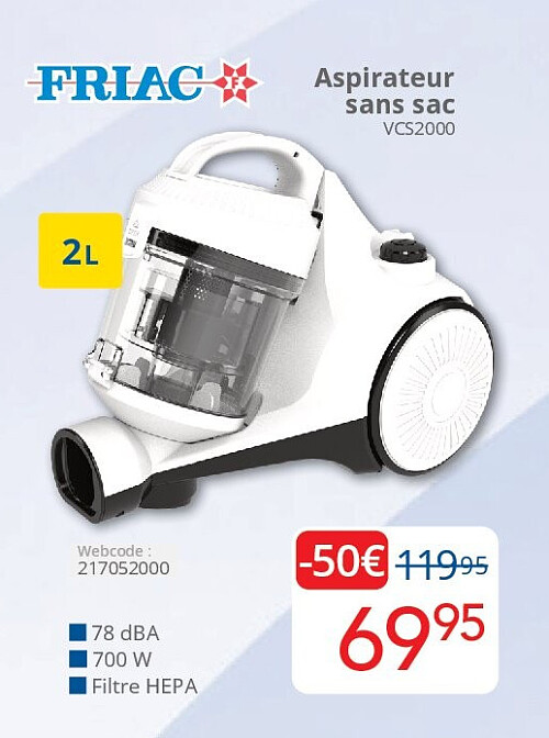 Friac Aspirateur sans sac VCS2000