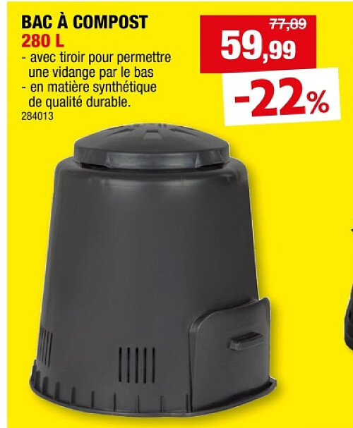 BAC À COMPOST 280 L