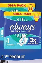 Serviettes hygiéniques Ultra Day Always Gigapack x38