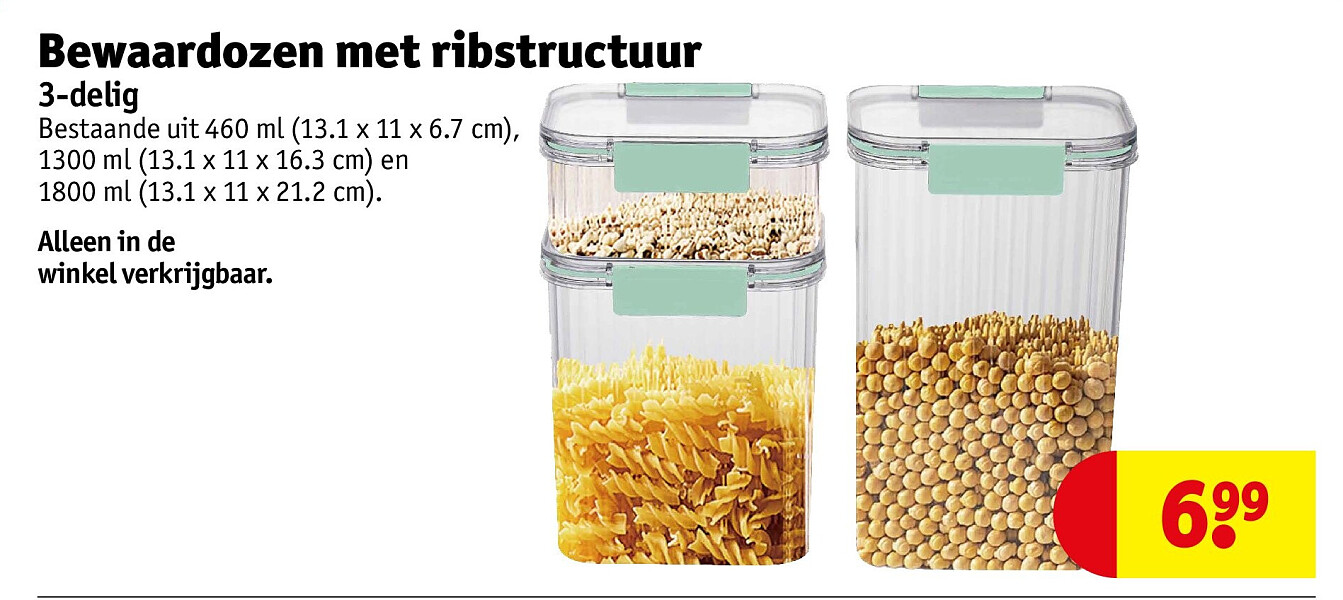 Bewaardozen met ribstructuur