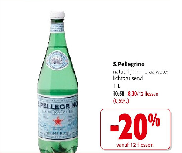 S.Pellegrino natuurlijk mineraalwater lichtbruisend 1 L