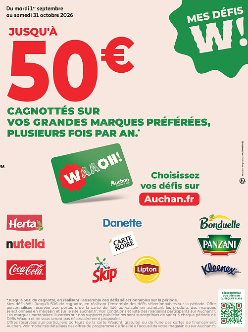 Défis W! – cagnottez sur vos grandes marques préférées