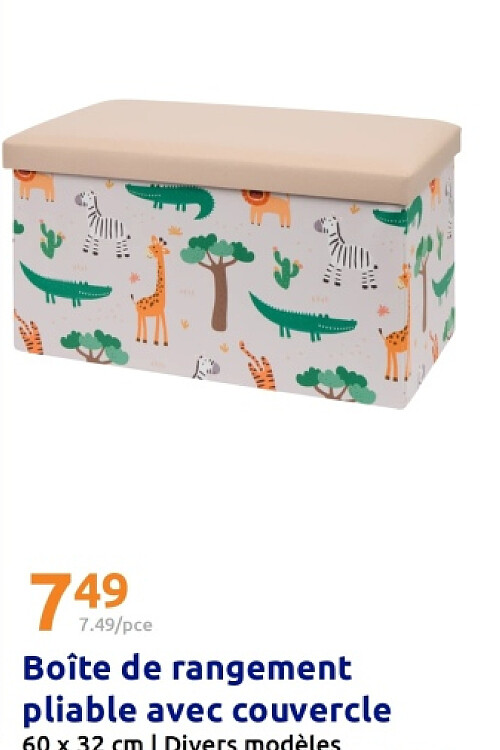 Boîte de rangement pliable avec couvercle