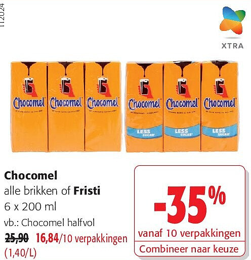 Chocomel alle brikken of Fristi 6 x 200 ml