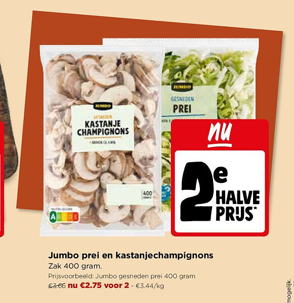 Jumbo prei en kastanjechampignons