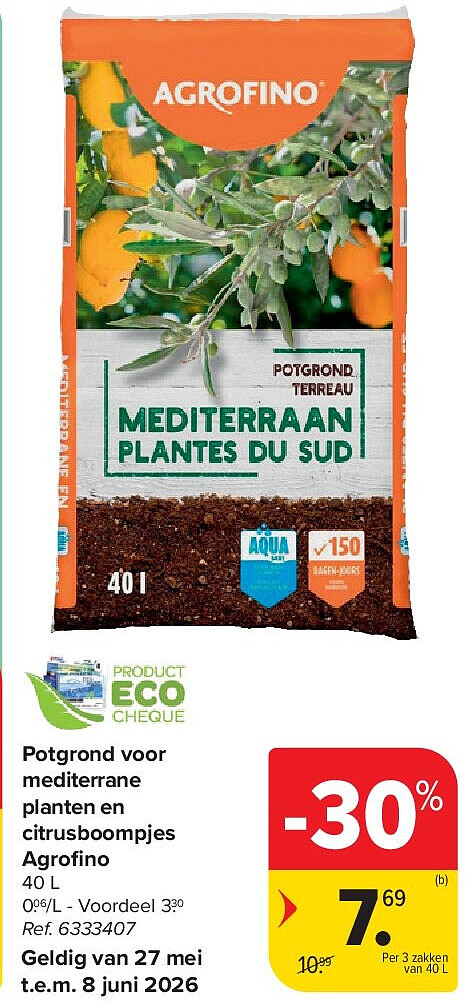 Potgrond voor mediterrane planten en citrusboompjes Agrofi no