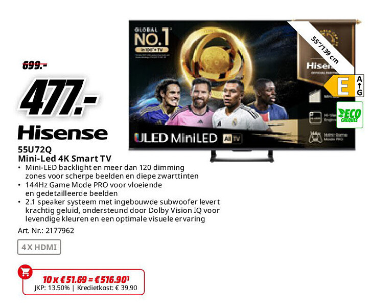 Hisense 55U72Q Mini-Led 4K Smart TV