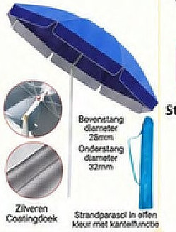 Strandparasol 180cm 8 Baleinen