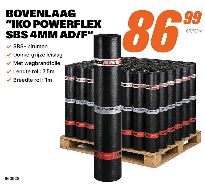 BOVENLAAG “IKO POWERFLEX SBS 4MM AD/F”