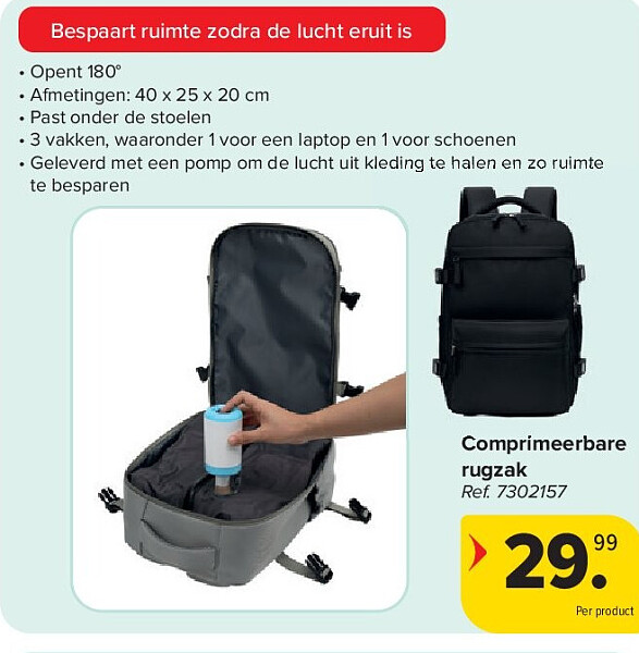 Comprimeerbare rugzak