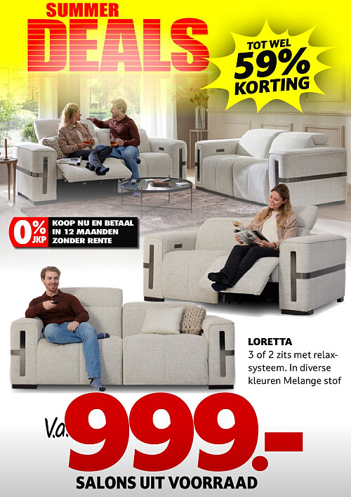 LORETTA 3 of 2 zits met relaxsysteem.