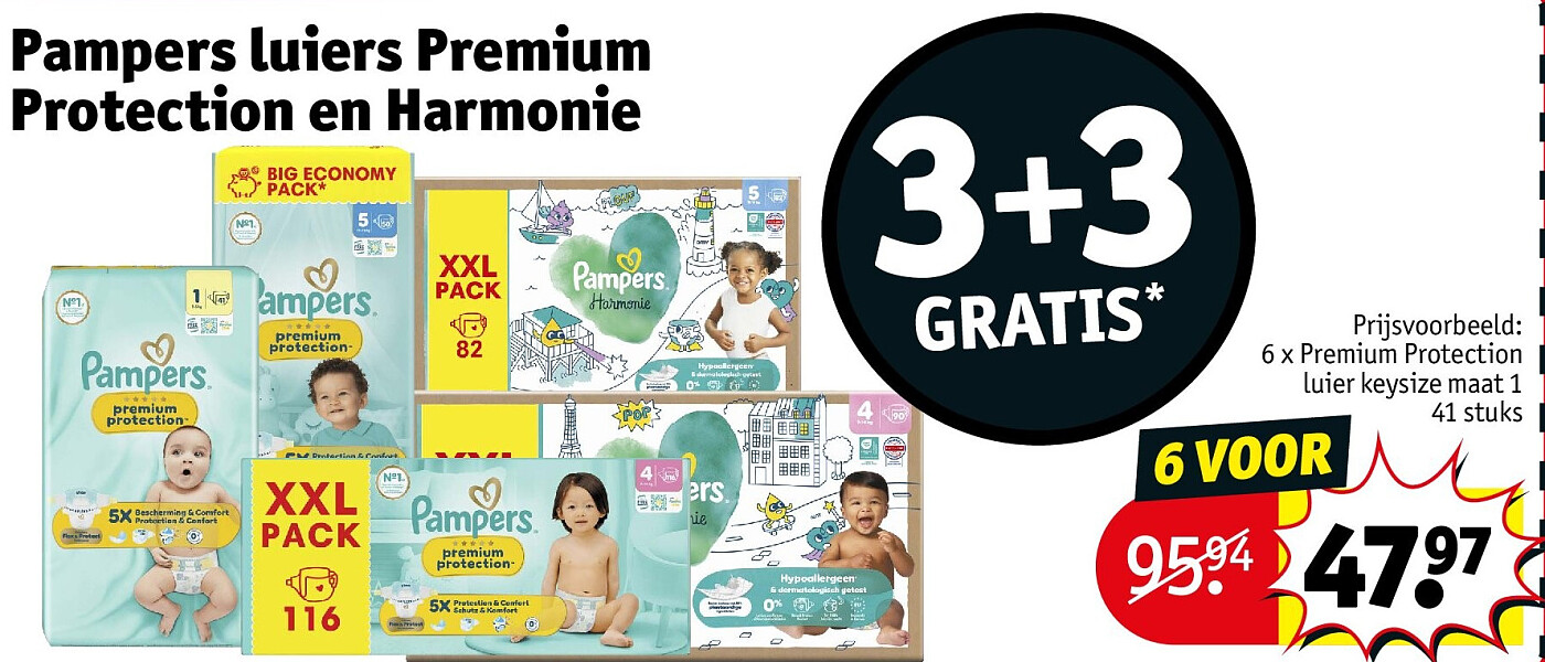 Pampers luiers Premium Protection en Harmonie 6 VOOR