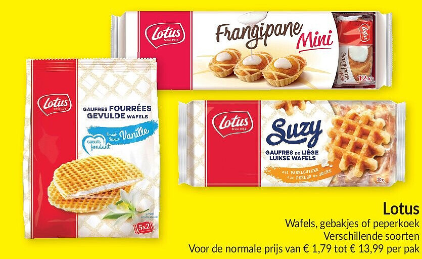 Lotus wafels en gebakjes