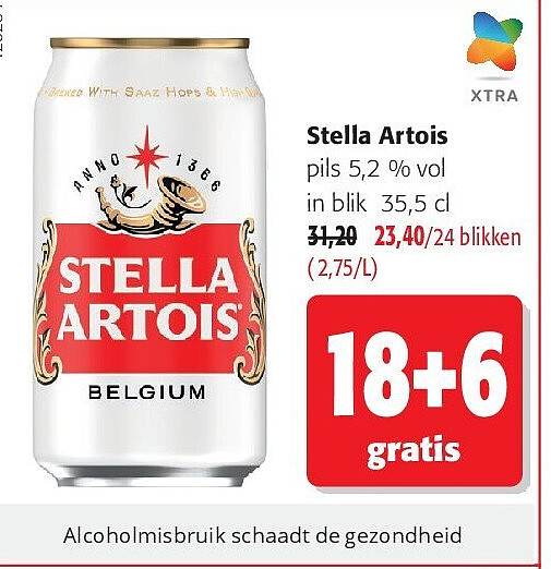 Stella Artois pils 5,2 % vol in blik 35,5 cl